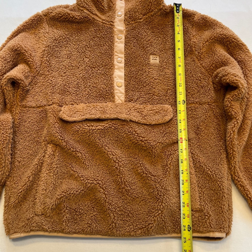 Billabong Camel Brown Gorpcore Sherpa Teddy Fleece Cozy Pullover Jacket Size XL - Picture 6 of 10